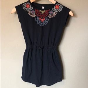 Tea collection dress with floral embroidery